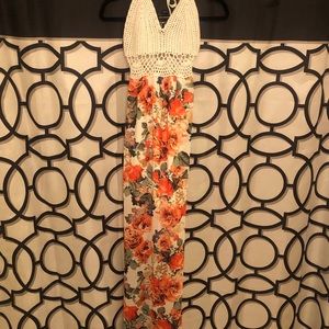 Knitted Top Floral Bottom Maxi